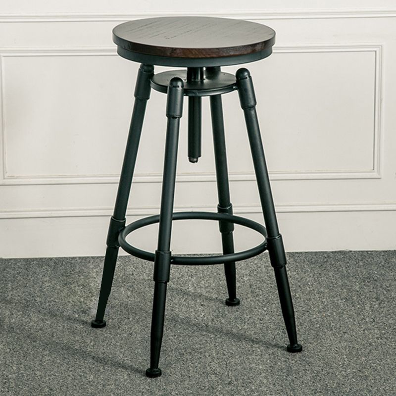 Taburete de bar para cafetería, reposapiés, altura ajustable, taburete con patas de hierro