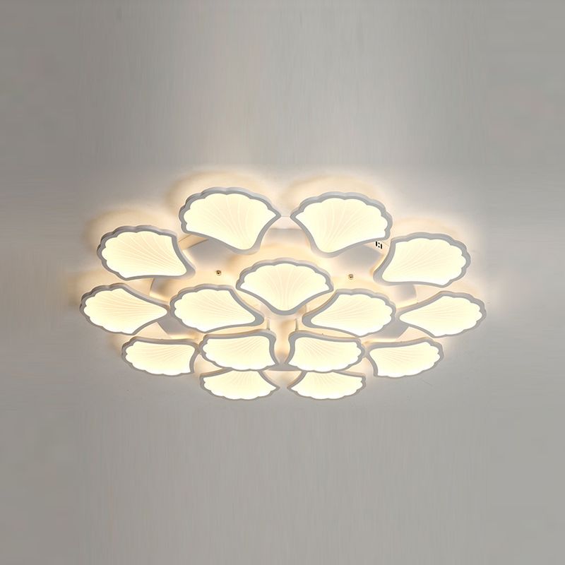 Ceiling Mounted Light Simple Metal Living Room LED Ceiling Lamp in White