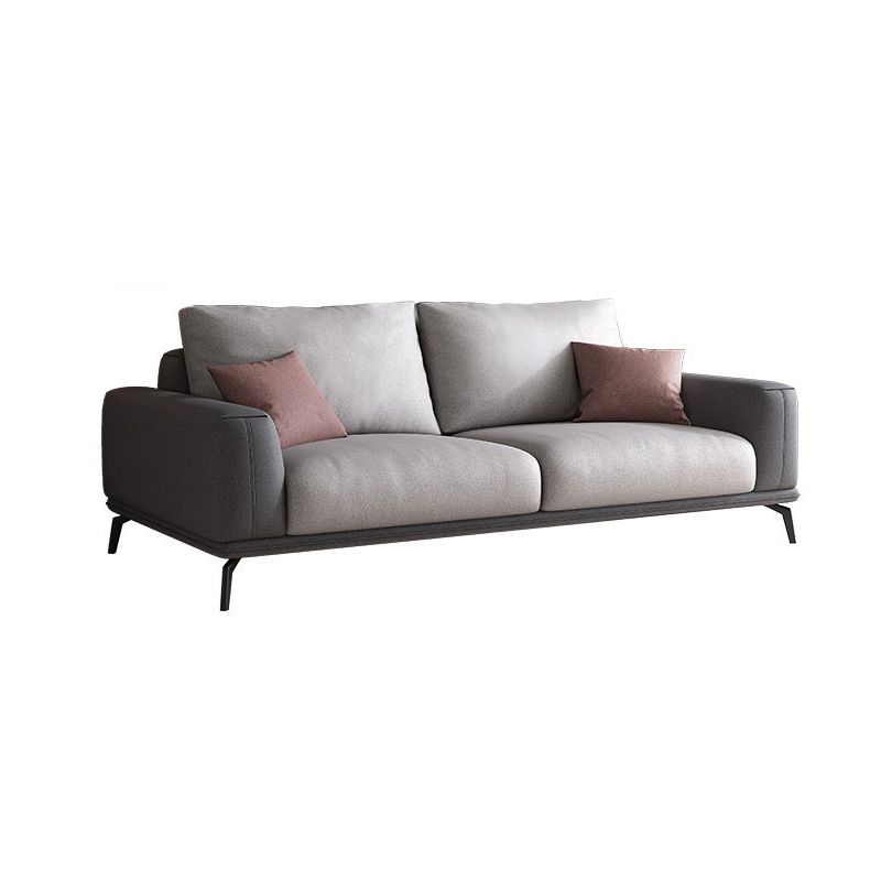 Faux Leather Pillow Back Sectionals/Sofa with Square Arm for Living Room