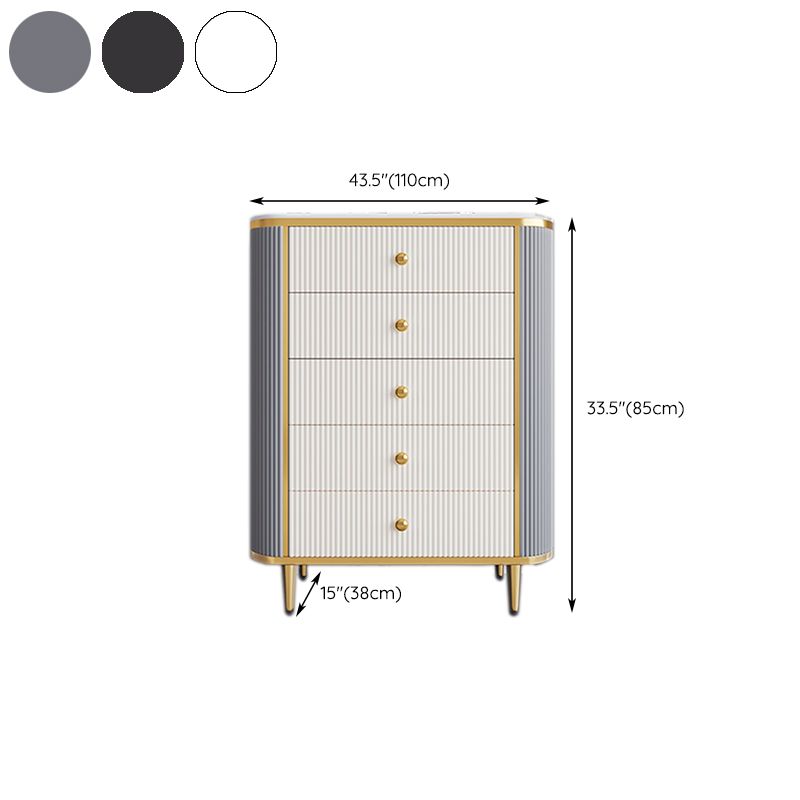 14.82-inch Width Glam Storage Chest Stone Dresser with 5/6 Drawers