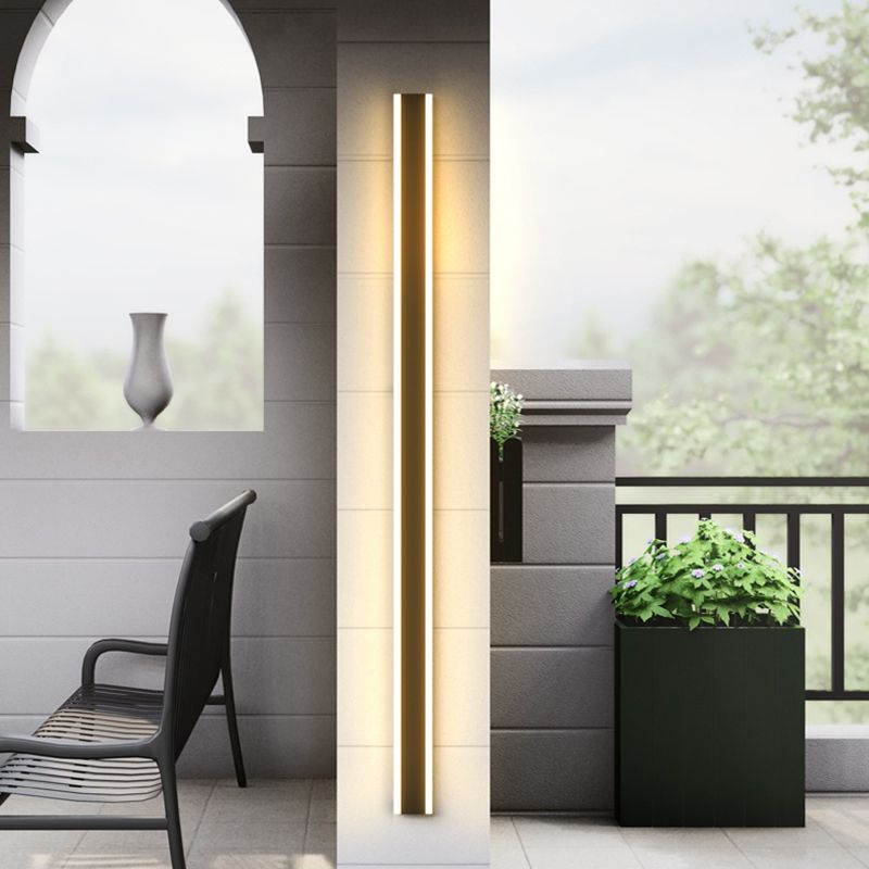 Linear Wall Lighting Simplicity Metal 1 Light Wall Sconces in Black