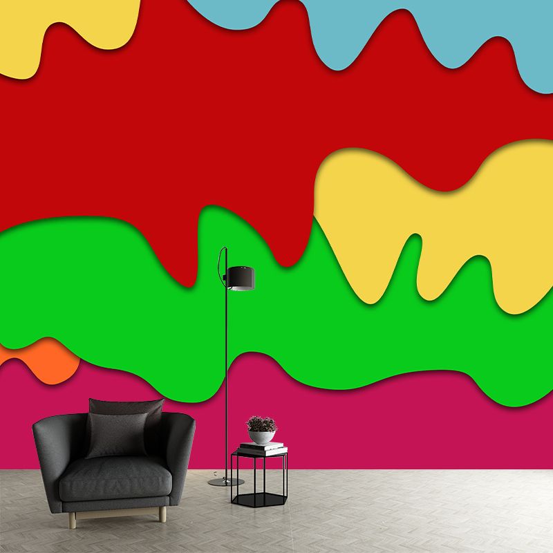 Peinture murale abstraite de couleurs vives, décoration écologique pour la décoration murale