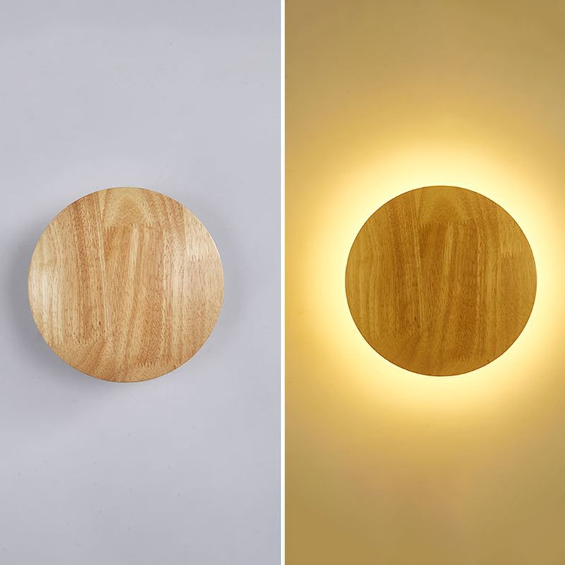 Chinese Style Wooden Wall Lamp Minimalism LED Wall Mount Light for Bedroom Living Room