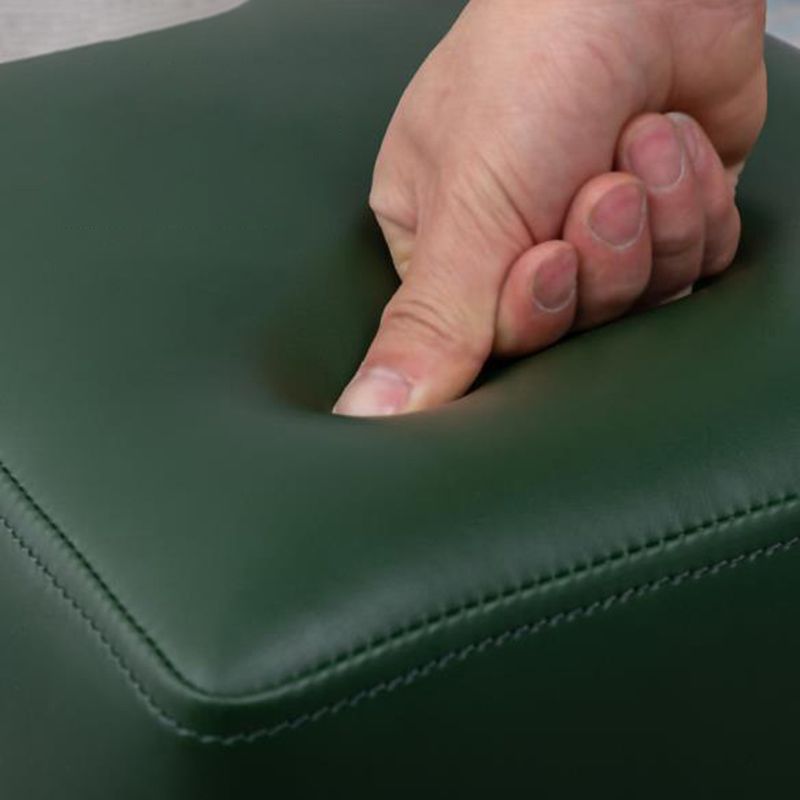 Pink Stain Resistant Pouf Solid Color Square Pouf for Living Room