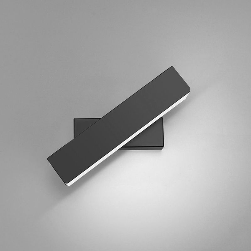 Lampada a parete a LED in ferro laccata in stile moderno rettangolare a parete rotabile per camera da letto