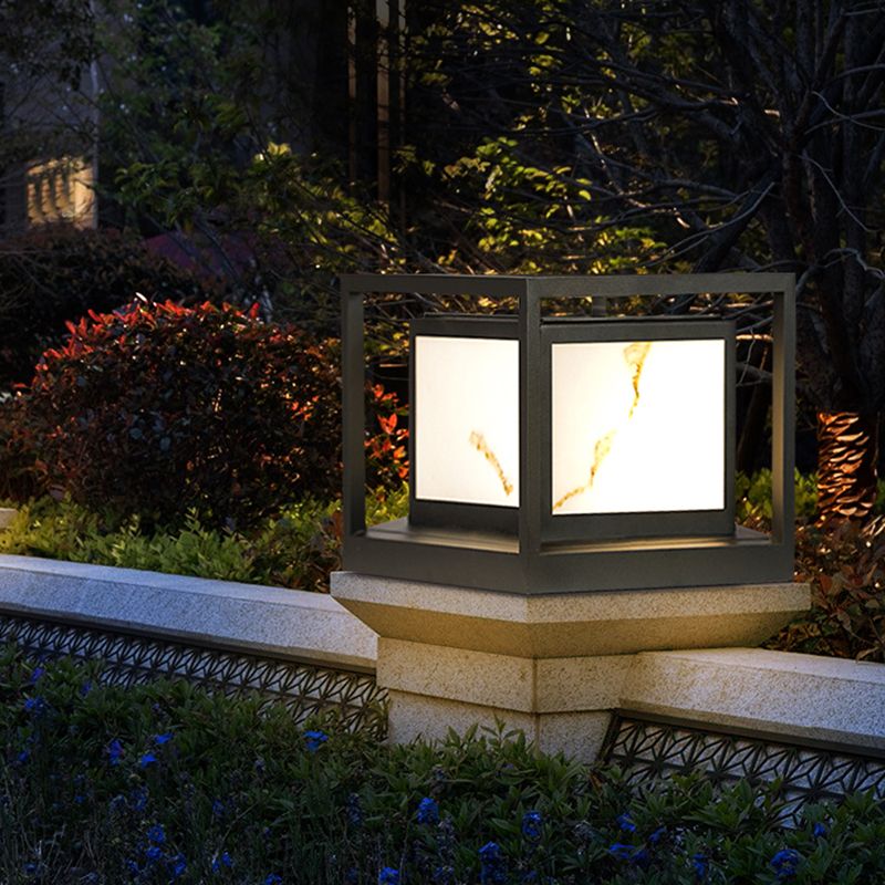 Contemporary LED Pillar Light Minimalist Solar Lighting Fixture for Backyard