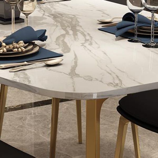 Traditional Luxury Rectangle Furniture Marble Trestle Base Dinner Table