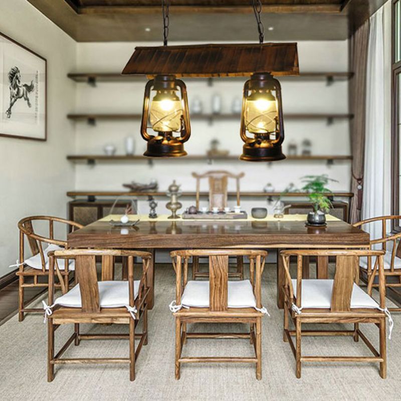 Kerosene Lamp Island Lighting Metallic Retro Industrial Style Pendant Lighting Fixtures for Restaurant