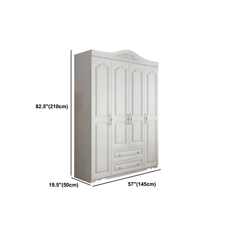 White French Country Wardrobe Armoire Engineered Wood Wardrobe