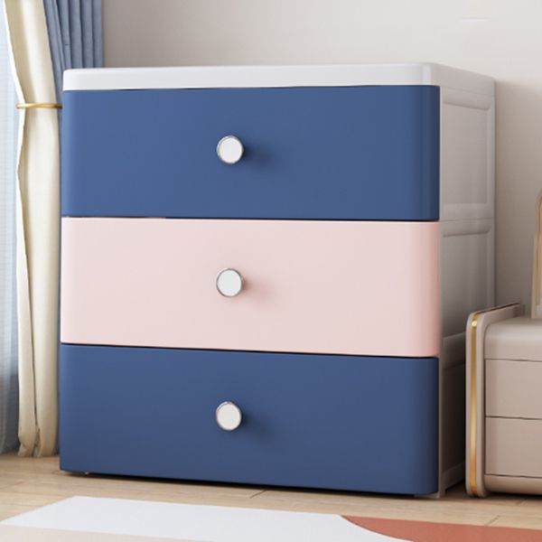 Modern Style Non-Hanging Armoire Plastic Storage Cabinet with Drawers