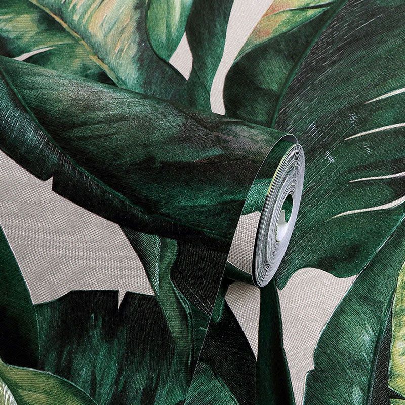 Tropical Banana Leaf Wall Covering for Accent Wall Contemporary Wallpaper, 33' by 20.5"