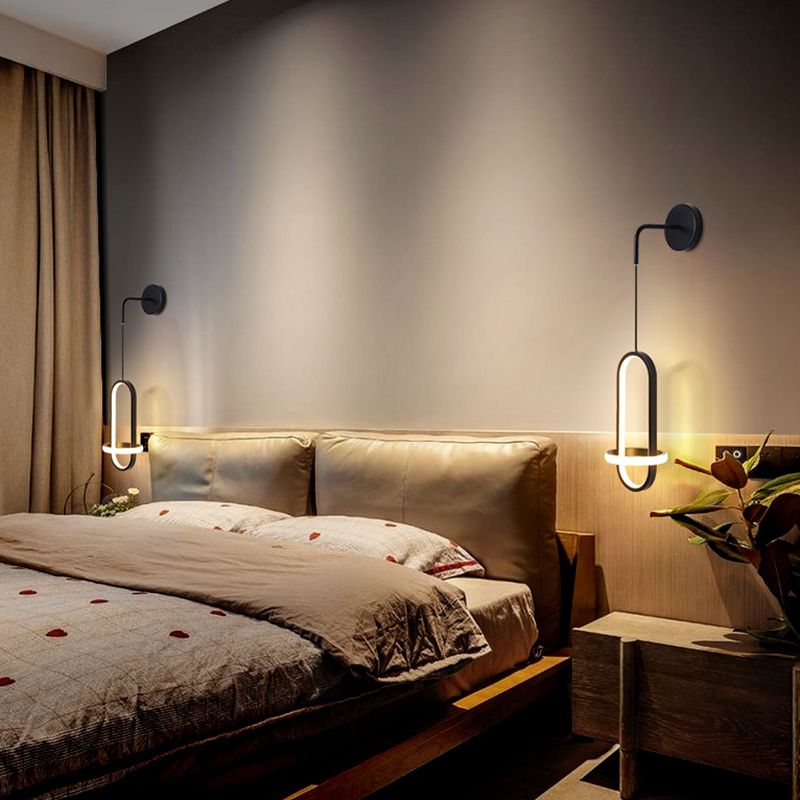 Ultramoderne ring wandbevestiging verlichting aluminium wand gemonteerd verlichtingsarmatuur voor woonkamer