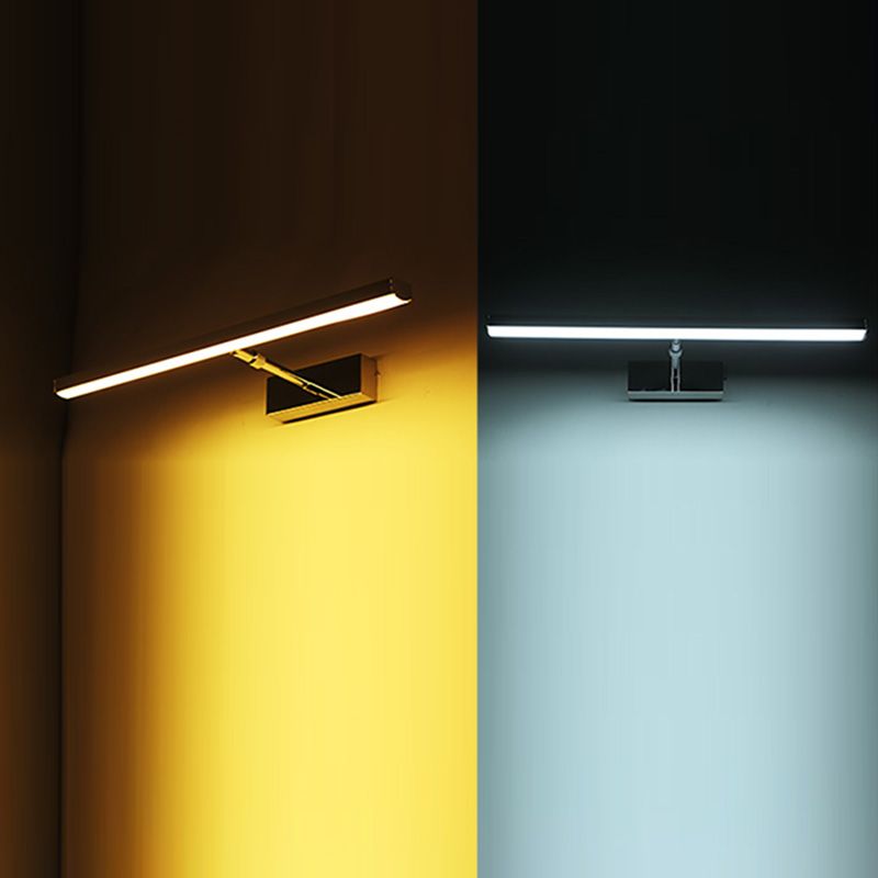 Stainless-Steel LED Wall Light in Modern Concise Style Aluminium Extendable Wall Sconce with Plastic Shade