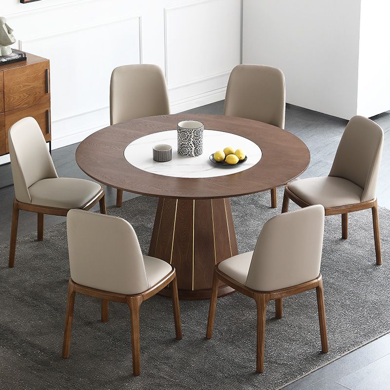 Contemporary 1/4/5/7 Pieces Dining Sintered Stone Dining Table Set with Wooden Legs