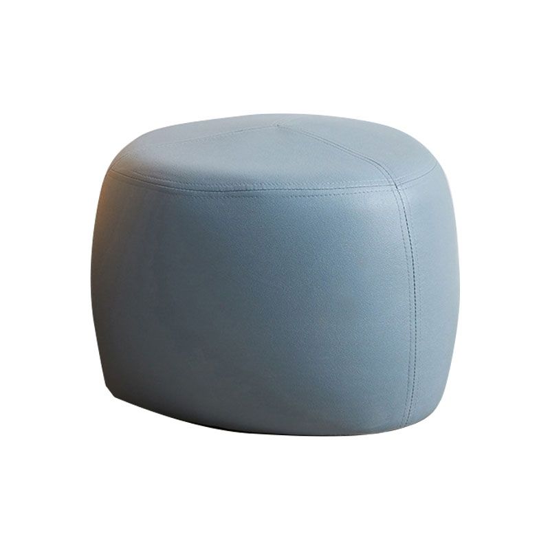 Modern Pouf Ottoman Faux Leather Upholstered Solid Color Triangle Shape Ottoman