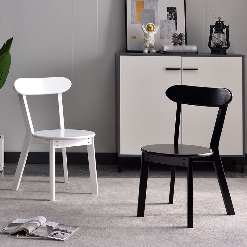 Contemporary Style Open Back Chairs Wood Kitchen Armless Chair