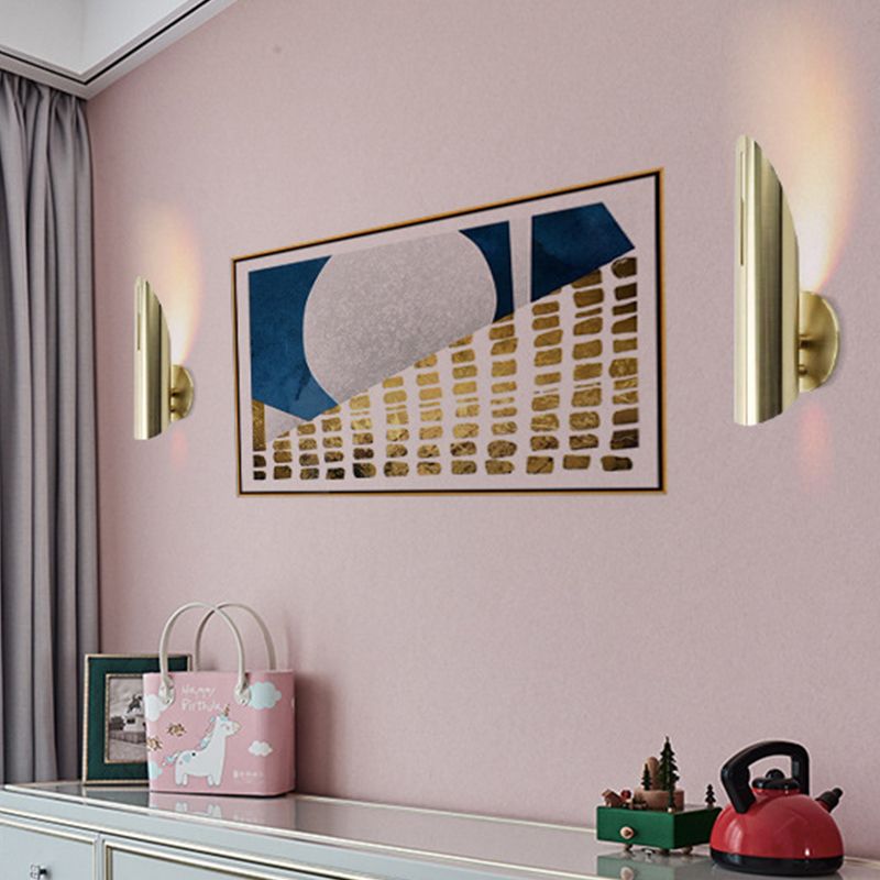 Simplicidad 1 lámpara de montaje de pared ligera Corte la luz de la pared tubular con sombra de metal