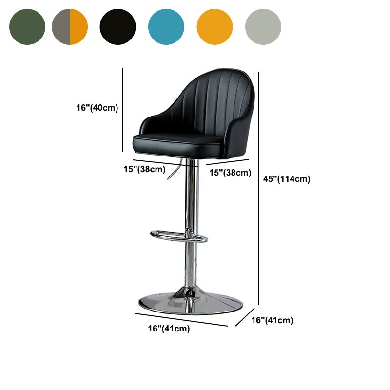 Contemporary Faux Leather Counter Stool Fabric Cushion in Matte Finish