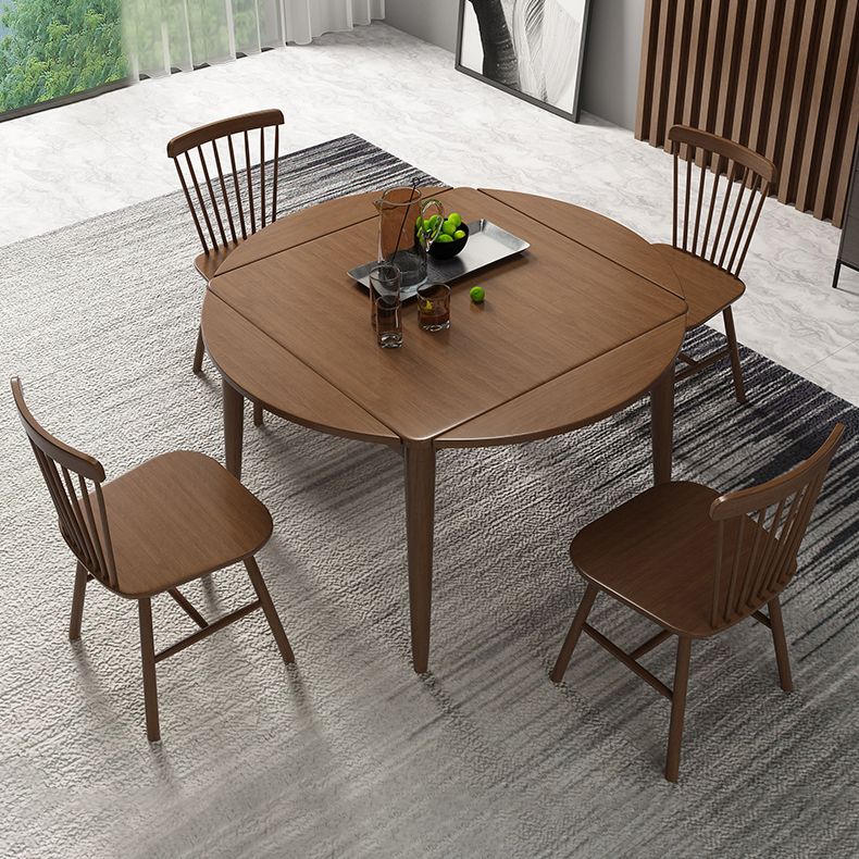 Wood Top Dining Table Set 1/5 Pieces Brown Dinette Set for Kitchen
