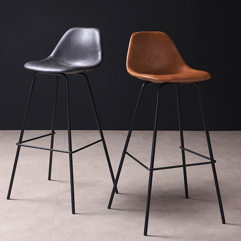 Contemporary Style Bar-stool Bucket Bar Stool with Metal Legs for Home
