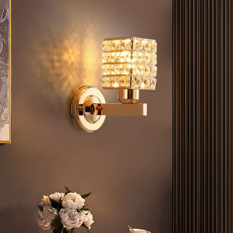 1 lumière géométrique murale lesmpes de style moderne des lumières murales cristallines en or