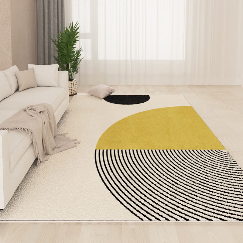 Brown Simple Carpet Polyester Line Carpet Stain Resistant Carpet for Drawing Room