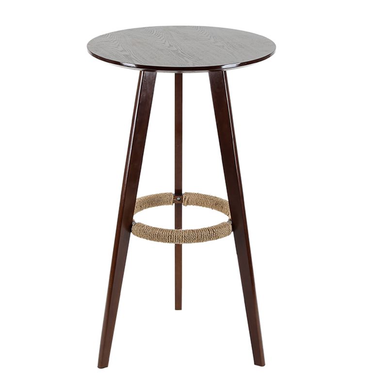 Contemporary Round Bar Set 1/3 Pieces Wooden Pub Table Set for Home