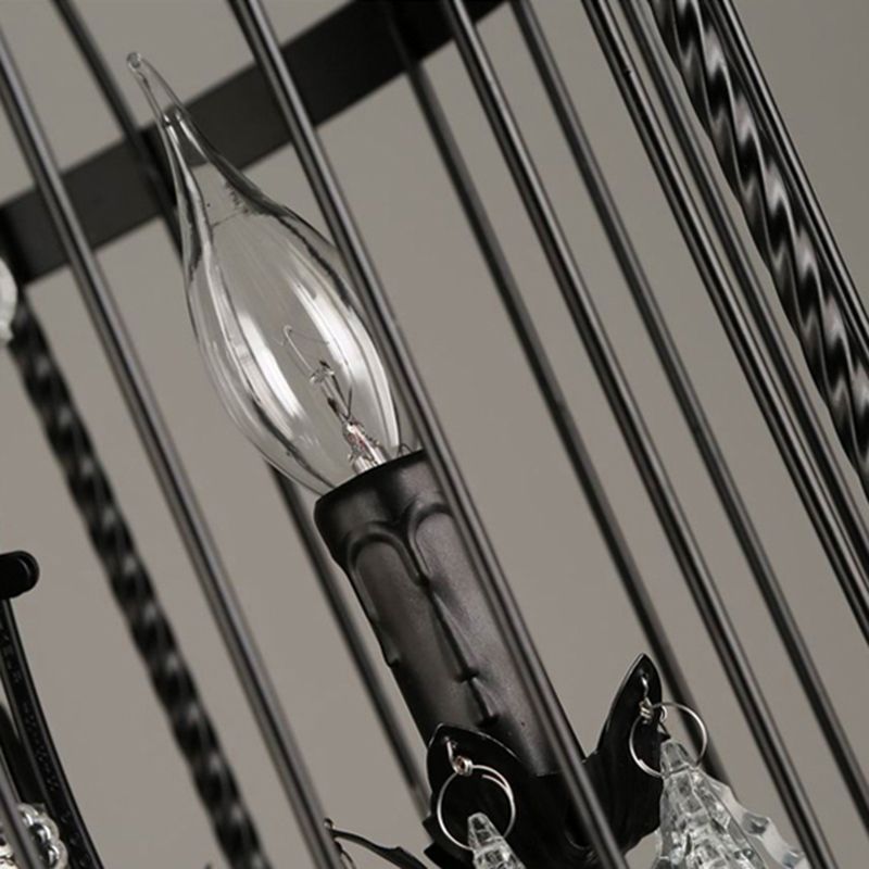 Lámparas de lámpara de lámpara de estilo industrial CAJA DE CARRIA DE IRON CHANDELIER para restaurante