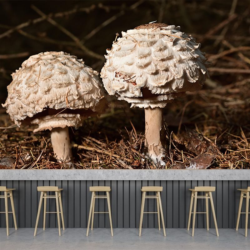 Customized Edible mushrooms Plant Mural Wallpaper Mildew Resistant Wall Decor