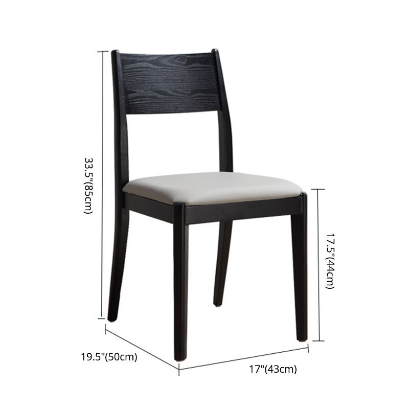 Chaise de salle à manger industrielle, chaise à dossier ouvert avec pieds en bois noir, pour usage domestique