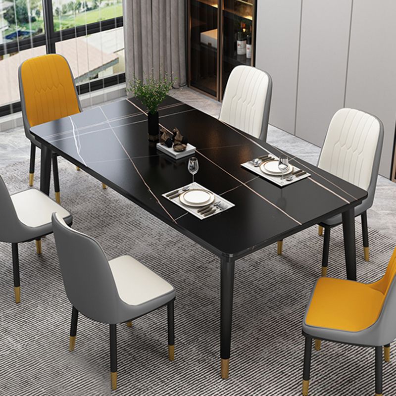 Moderne gesinterde stenen tafel, rechthoekige keukeneettafel met 4 poten