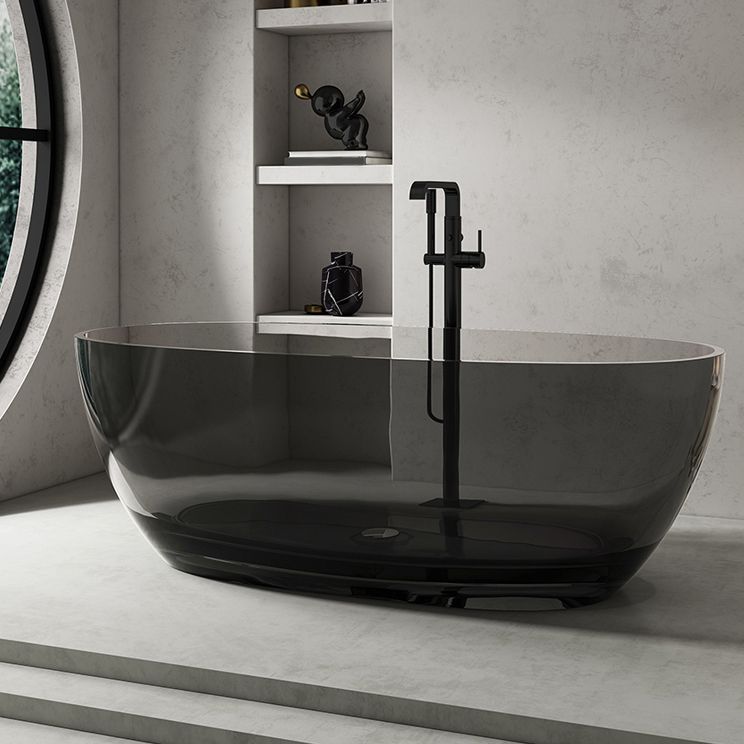 Antique Finish Soaking Bath Tub Stand Alone Modern Oval Bathtub