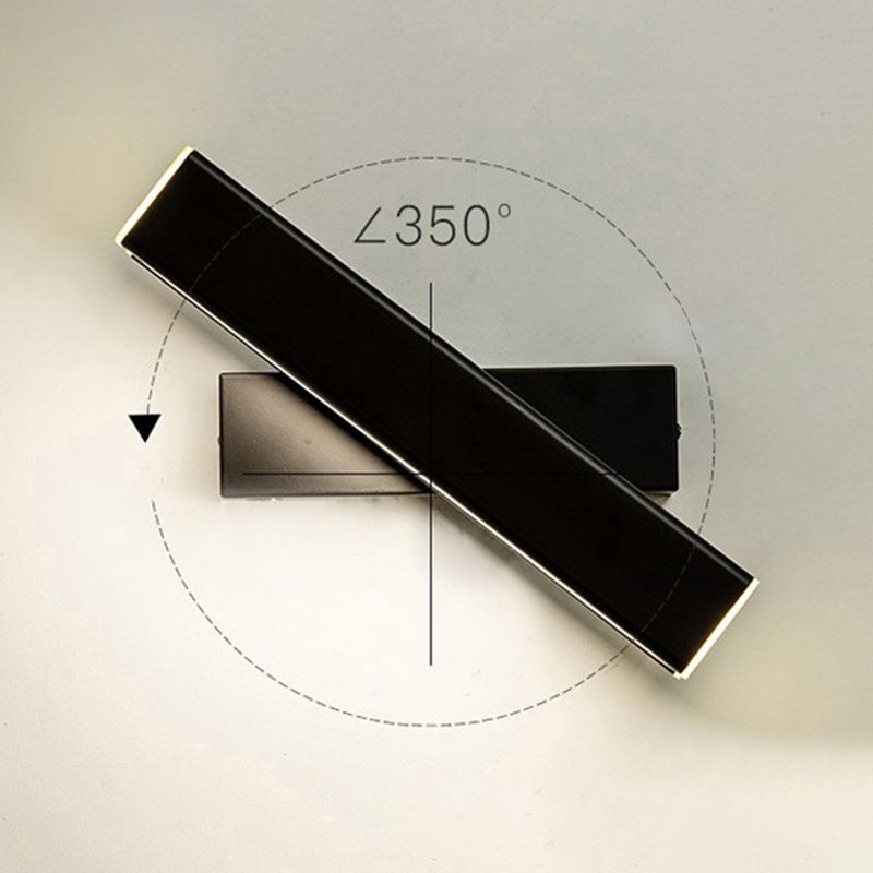 Acryl schwarzer LED -Wandleuchten im modernen prägnanten Stil Aluminium rechteckig rotierbare Wandlampe