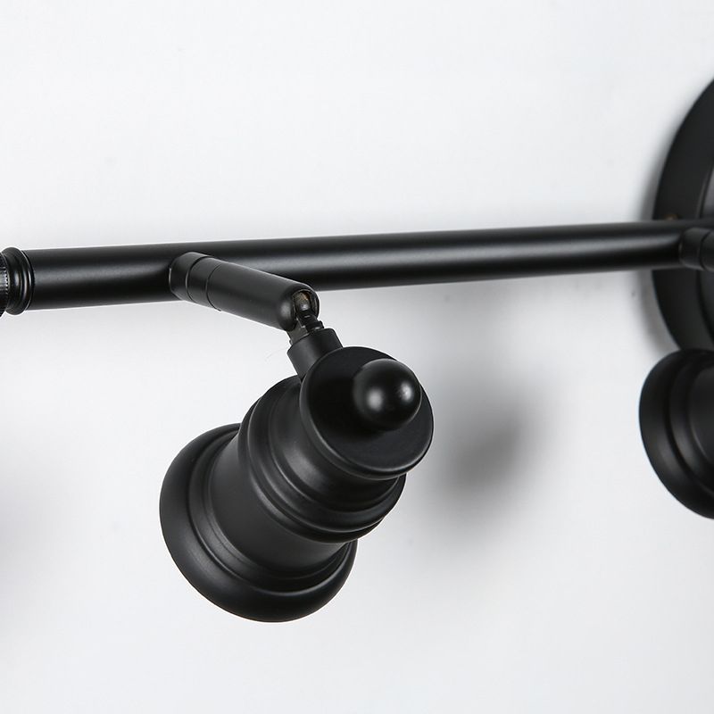 Fissili di illuminazione a forma di vanità a forma multi -luci Luce da bagno in metallo nella finitura nera