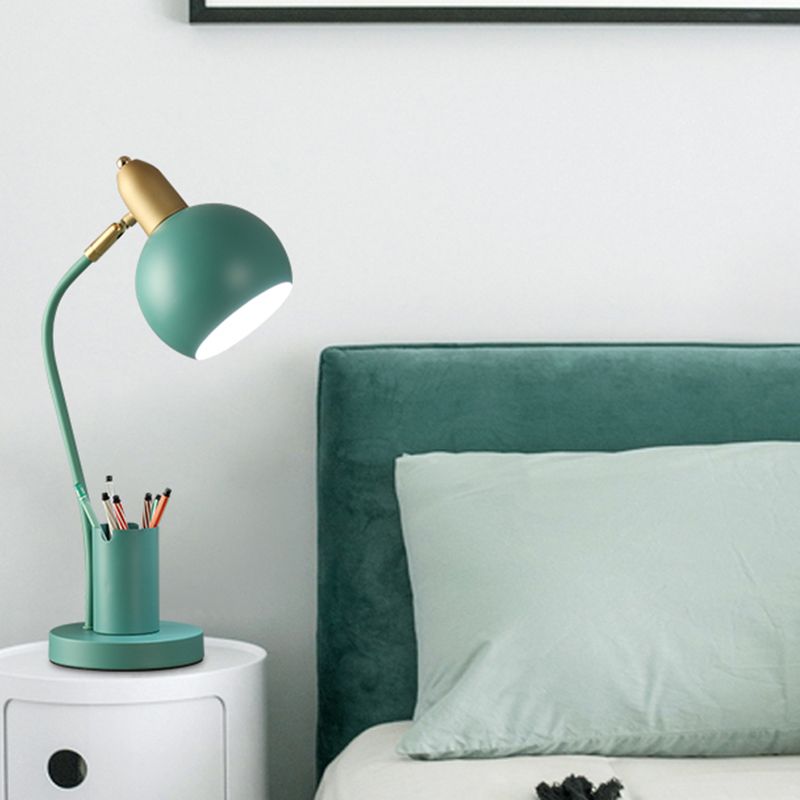 Contemporary Style Dome Table Lamp Metal 1-Light Nightstand Lamp