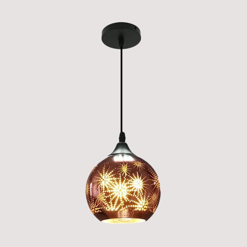 Globe hangend plafondlicht modernistisch vuurwerk glas brons suspensie verlichting voor gang