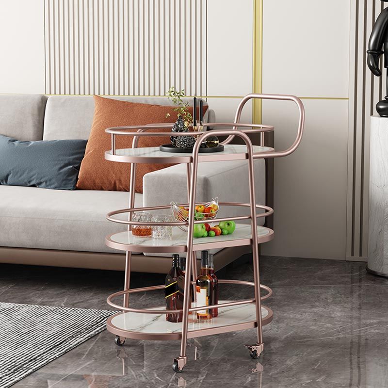 32.68" High Rolling Modern Prep Table Metal Prep Table for Dining Room