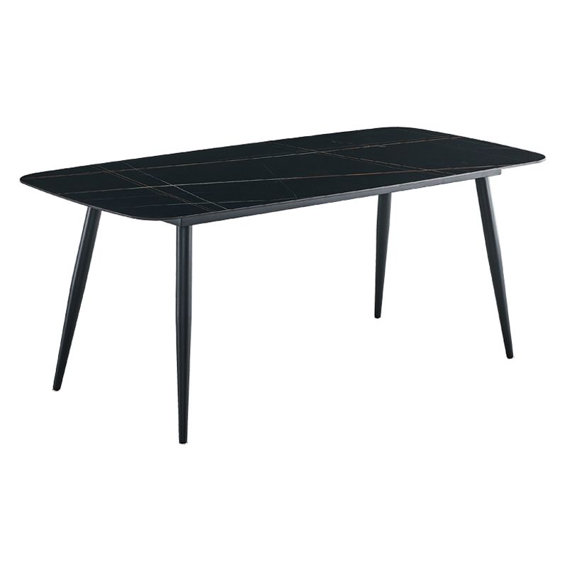Sintered Stone Dining Table Simple Style 4 Legs Base Rectangle Table for Home