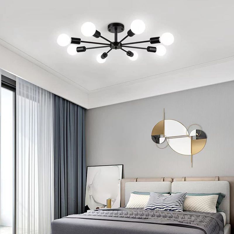 Metal Sputnik Shape Flush Mount Lights Modern Multi Light Flush Mount Light Fixtures