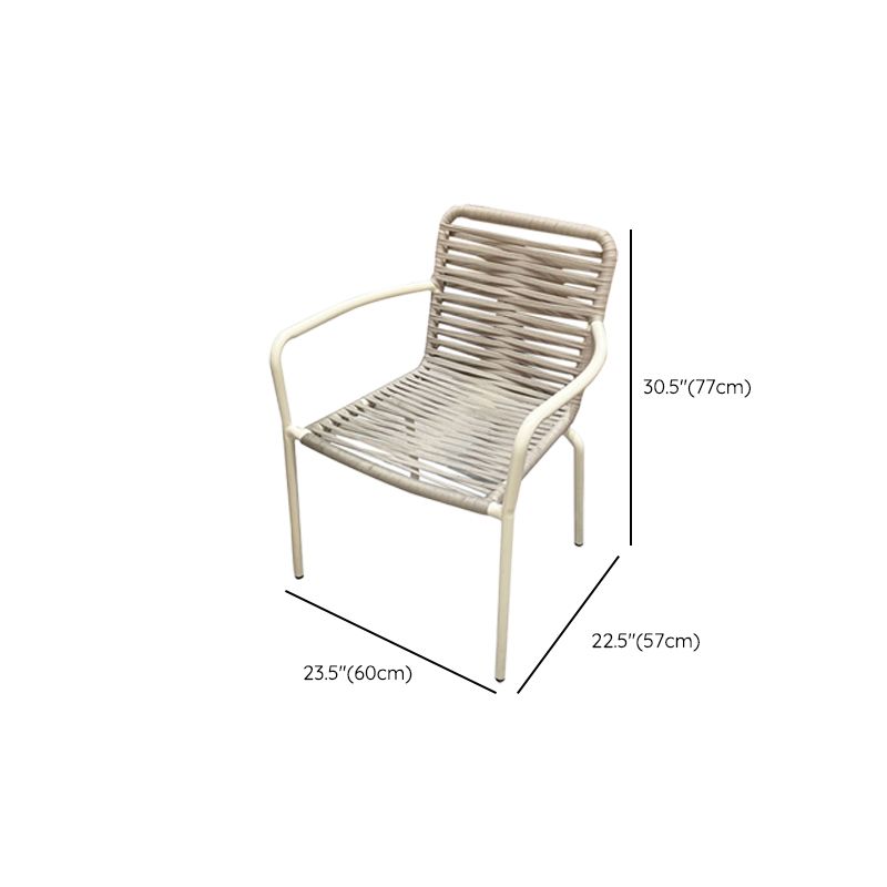 Metal Dining Armchair Tropical Stacking Outdoor Chair Arm Chair