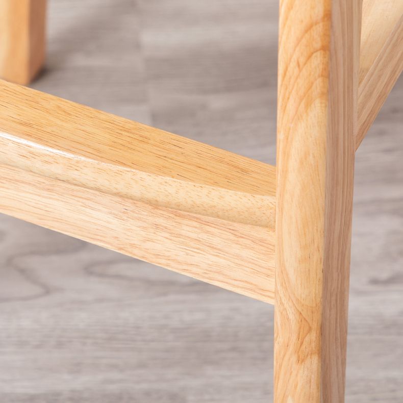 Industrial Solid Wood Bar Stools PU Leather Barstools with Low Back