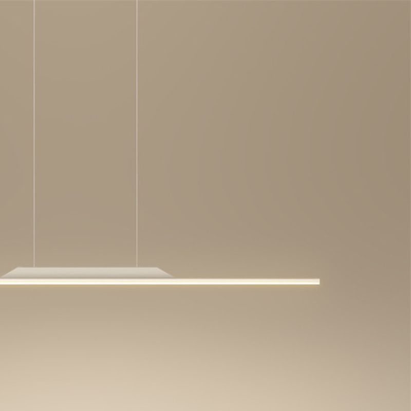 Modern Metal Island Light Straight LED Island Pendant for Dining Room