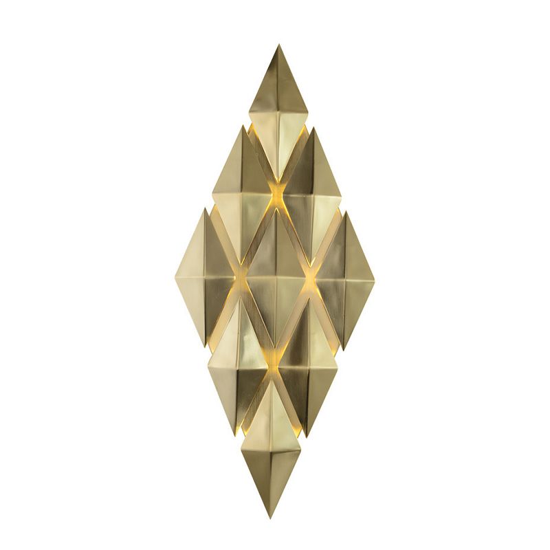 Luz de pared rómbica dorada en la moderna lámpara de pared de metal de electroplacas de estilo creativo para el dormitorio
