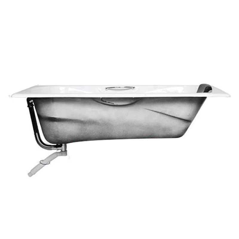 Soaking Freestanding Tub with Internal Drain Bathroom Acrylic White Bath Tub
