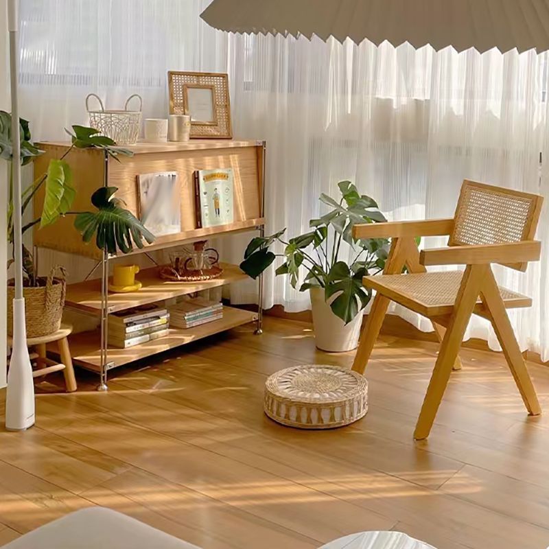 Solid Wood Bookshelf Modern Closed Back Bookcase with Shelves