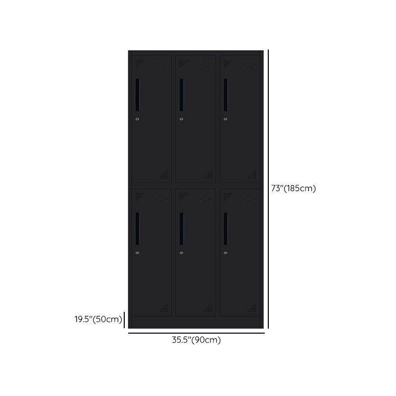 Black Steel Wardrobe with Hinged Door Industrial Storage Cabinet for Bathroom