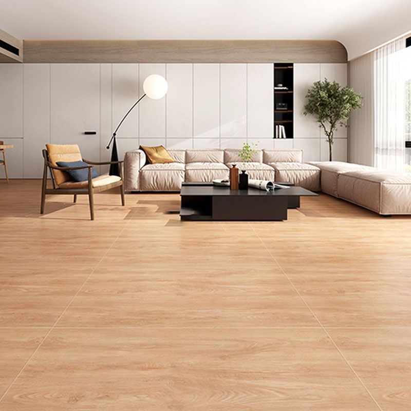 Non-slip Floor Tile Wood Texture Design Rectangle Straight Edge Floor Tile for Living Room