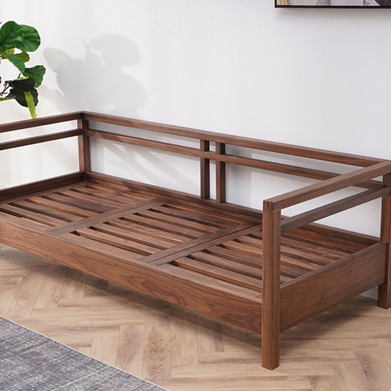 Solid Wood Farmhouse Loose Back Square Arm Sofa with Grey Cushions