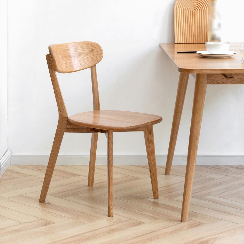 Skandinavischer Stil Esszimmerstuhl Holz Essnetz Armless Stuhl für Küche