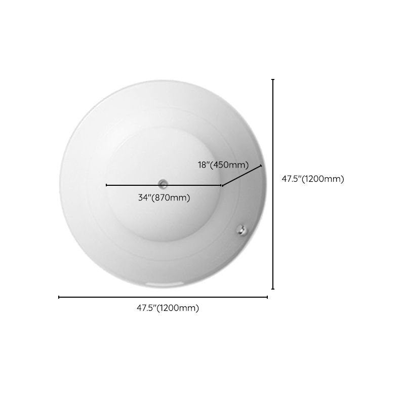 Bathroom Acrylic Round Bath Tub Soaking Stand Alone Tub with Drain